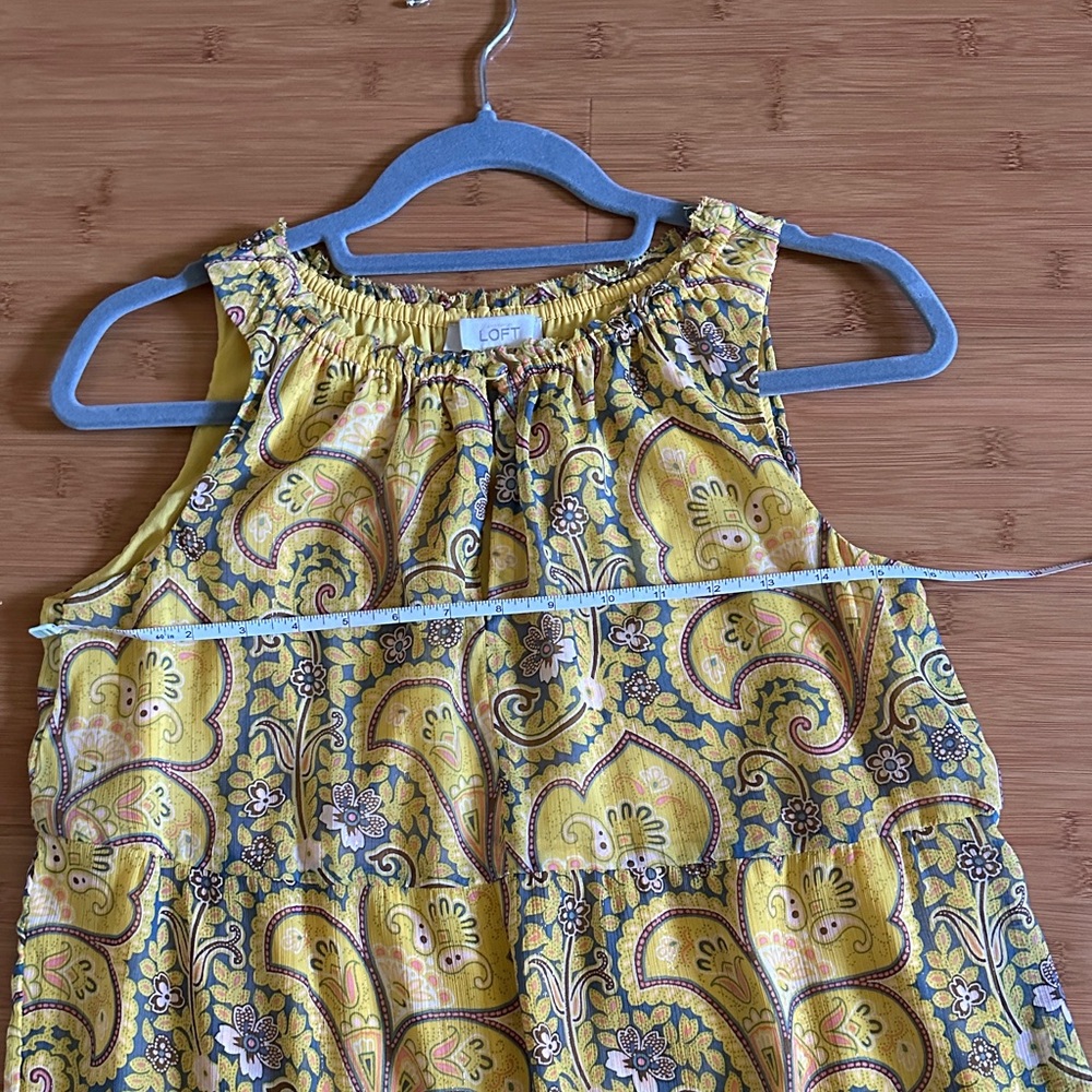 LOFT Yellow Paisley Midi Dress - Picture 3 of 3